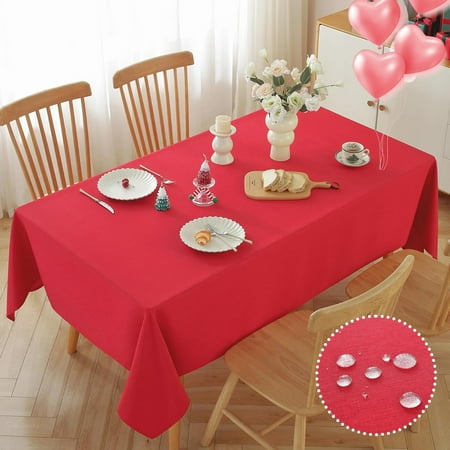 

XIACOCO-Christmas Table Cloth For Rectangle Tables 60X90 Inch Waterproof Linen Table Cloths Spill Proof And Washable Wrinkle Free Table Cover For Dining Table Kitchen Christmas，Parties And Wedding