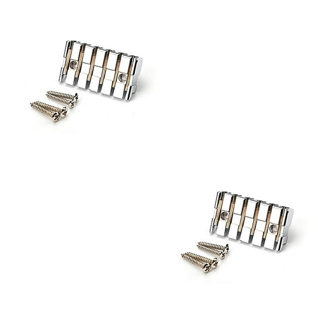 tamizeot Headless Acoustic Guitar Bridge Beginners Electric Bass String Tailpiece Spare Parts Studio Students Replacement Silver 2Set