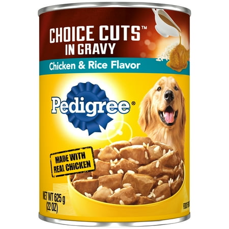 Pedigree Choice Cuts in Gravy Chicken & Rice Flavor Adult Canned Wet Dog Food, 22 oz. Can