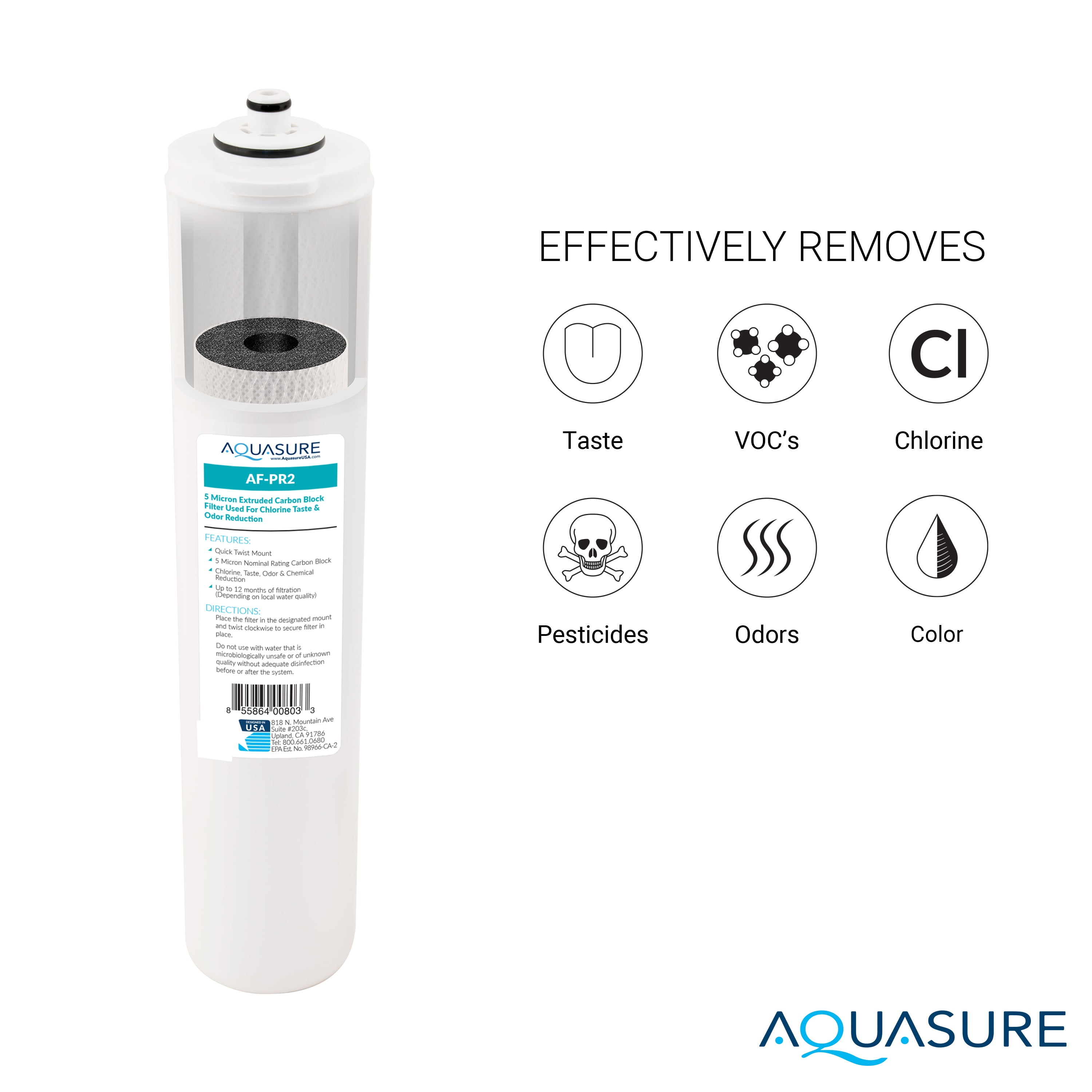 Aquasure Premier Series Complete 4 Stages Quick Change Filter Bundle with 100 GPD High Performance Reverse Osmosis Membrane