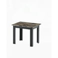 thumbnail image 5 of Traditional 3pc Set - Rectangular Coffee Table & Square End Tables, Wooden Legs & Faux Marble Top with Brown Finish, 5 of 6