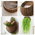 thumbnail image 4 of Handmade Wicker Wall Hanging Flower Basket - Rustic Decor with Liner for Indoor Outdoor, 4 of 6