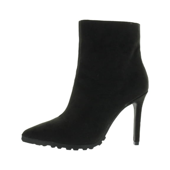 Nine West Womens Rhodes Leather Stacked Heel Booties