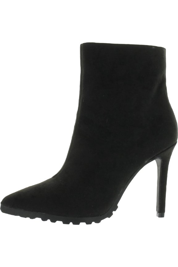 Womens Rhodes Leather Stacked Heel Booties