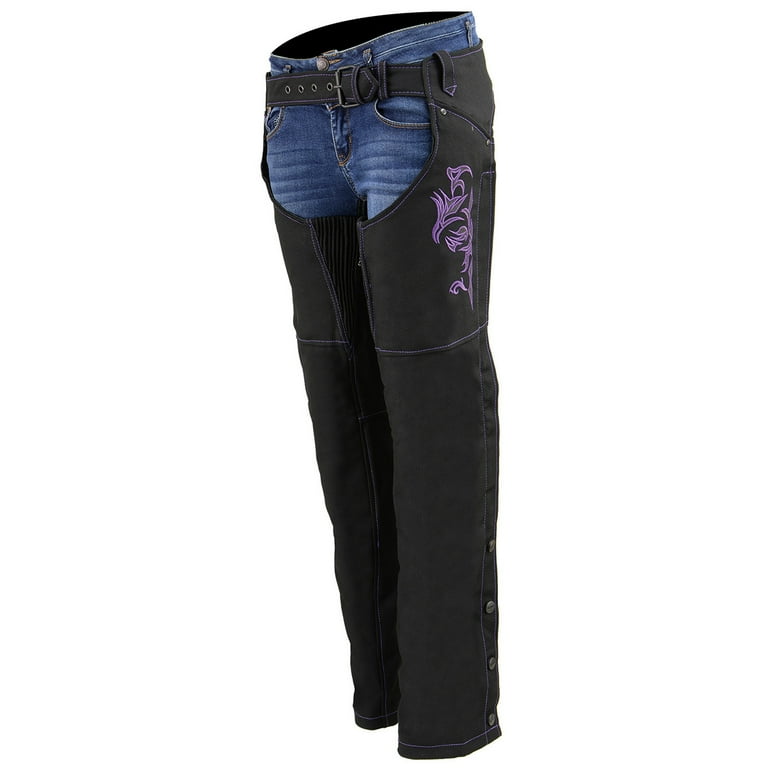 Milwaukee Leather SH1182 Women s Black with Purple Textile