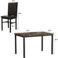 thumbnail image 6 of UHOMEPRO Dining Table Set for 4, 5 Piece Dining Room Table Set with Brown PU Leather Chairs, Brown Faux Marble Pattern Rectangle Kitchen Table Set for Breakfast Nook Small Space, 6 of 10