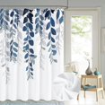 thumbnail image 2 of Blue Eucalyptus Shower Curtain for Bathroom Floral Watercolor Leaves on The Top Botanical Nature Fabric Bath Curtain Country Plant Cloth Bathroom Deco, 2 of 4
