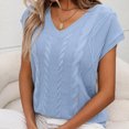 thumbnail image 4 of AherBiu Sweater Tops for Women Cable Knitted Vests V Neck Sleeveless Summer Casual Loose Pullover Top, 4 of 8