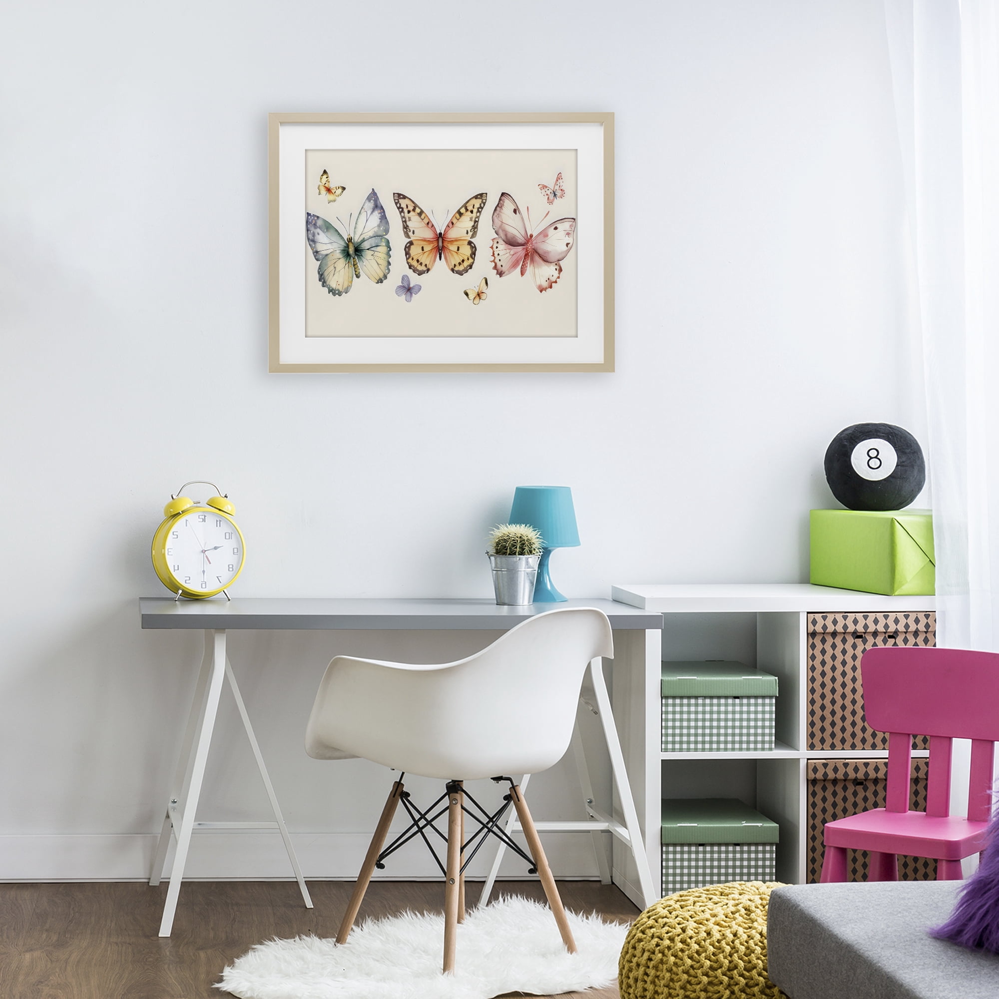 Stupell Industries Graceful Butterfly Trio Birch Framed Print Under Glass, design by Creative Studio
