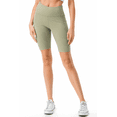 thumbnail image 4 of 2 Pack Women's High Waisted Long Biker Shorts With Pockets 9" Bermuda Length Active Short, 4 of 5