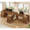 Brown, variant on 110.2" Two Person Desk with 6 Drawers and Storage Shelves, Farmhouse T Shaped Computer Desk