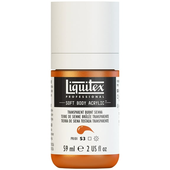 Liquitex Professional Soft Body Acrylic Color, 2 oz., Transparent Burnt Sienna
