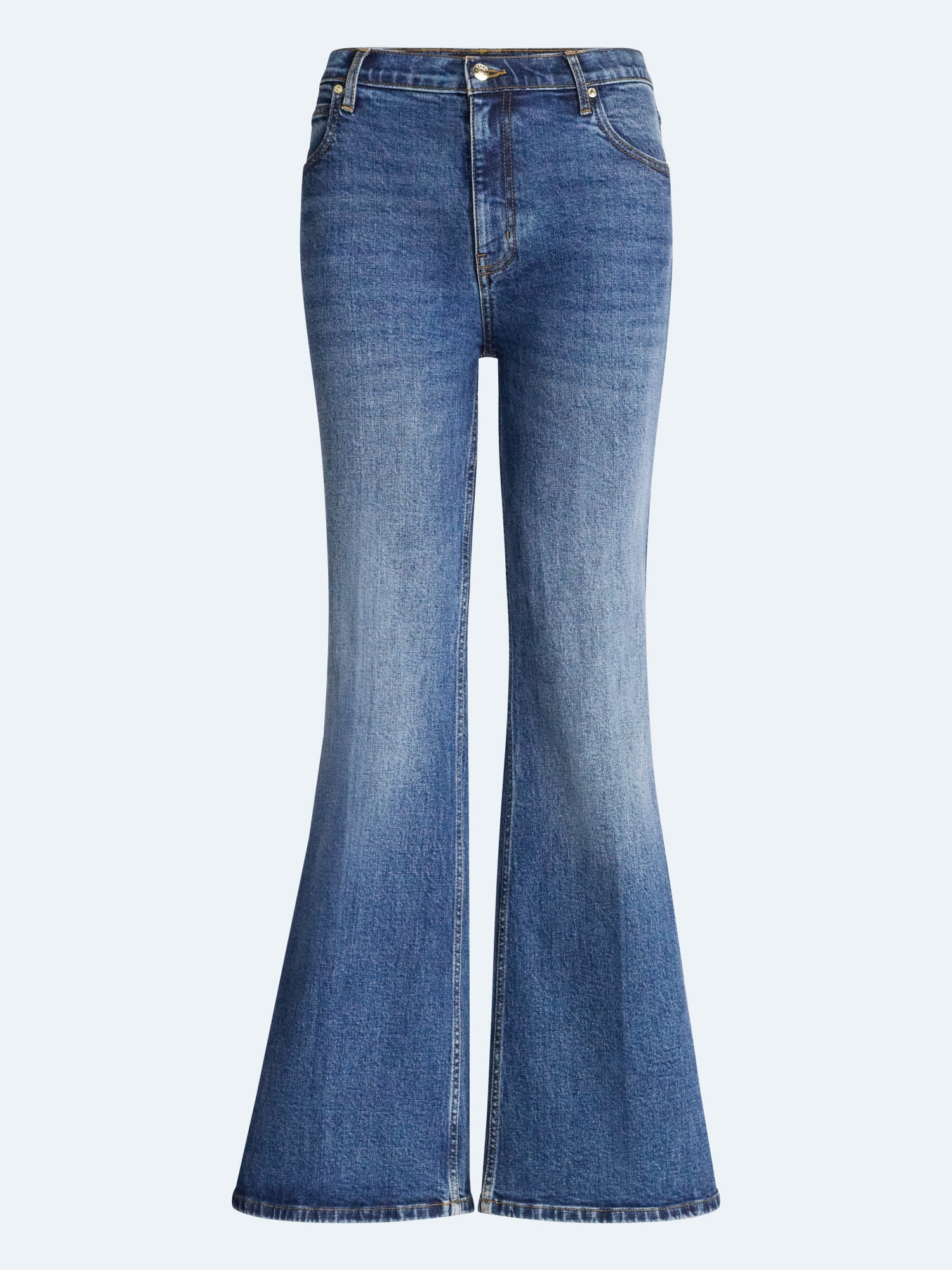 Scoop Women’s and Women’s Plus High Rise Creased Flare Jeans, 30'' Inseam, Sizes 0-28W