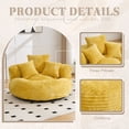 thumbnail image 2 of Villeston Oversized Corduroy Bean Bag Chair with Throw Pillows for Livingroom,Mustard Yellow, 2 of 7