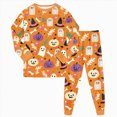 thumbnail image 4 of Futezty Girls Boys Halloween Pajamas Set Sleepwear Pumpkin Graphic Pjs Toddler Long Sleeve Jammies Kids Loungewear 2T-9T, 4 of 7