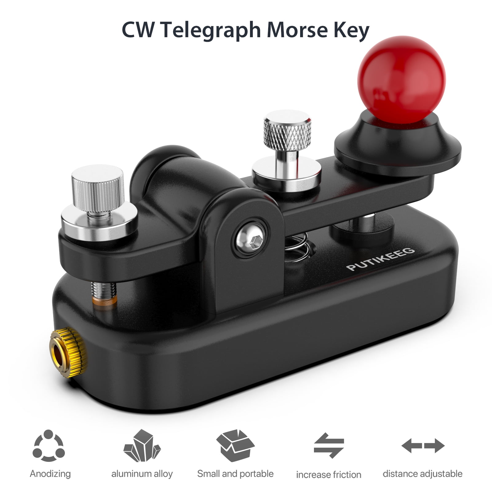 Mini CW Morse Key Double Paddle Code Keyer in Aluminium Alloy