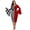 Red, variant on Plus Size Dresses for Women Patchwork Bodycon Dress Hip Wrap Bell Long Sleeve Dress Casual Swing Party Dress