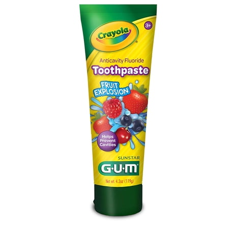 GUM Crayola Anticavity Fluoride Kids Toothpaste, Fruit Explosion, 92 ml Tube