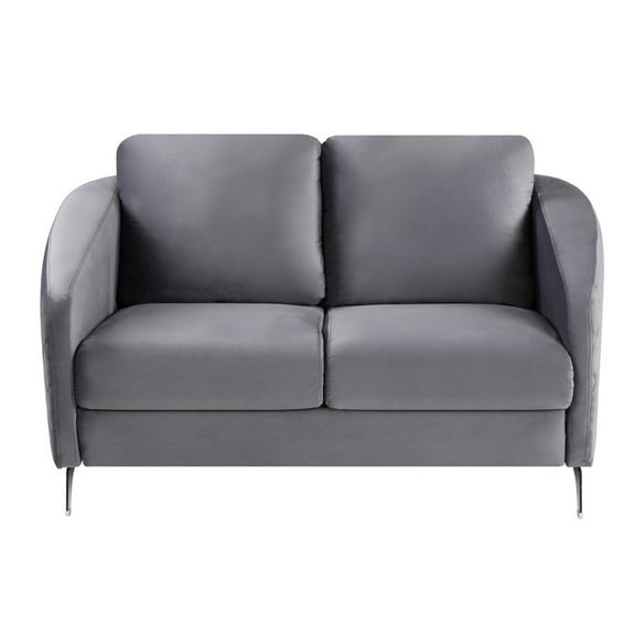 Sofia Gray Velvet Elegant Modern Chic Loveseat Couch