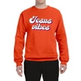 thumbnail image 2 of Wild Bobby, Jesus Vibes Inspirational/Christian Unisex Crewneck Graphic Sweatshirt, Orange, Small, 2 of 6