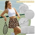 thumbnail image 6 of Xoenoiee Mushroom Daisy Flower Leaves Print Women's Pleated Tennis Skorts with Shorts High Waisted Golf Skirt Athletic Workout Skirts for Pickleball Running, L, 6 of 6