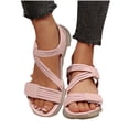 thumbnail image 6 of hoksml Women's Adjustable Hook-and-Loop Sport Sandals, Strappy Open Toe, 1.57in Platform Walking Shoes, 6 of 8