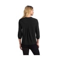 thumbnail image 2 of MERCER+METTLE Women's Stretch Crepe 3/4-Sleeve Blouse | Women's Lightweight Dressy Top, Business Casual Shirt for Work - Deep Black L, 2 of 4