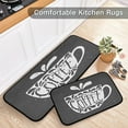 thumbnail image 6 of Washable Kitchen Rugs Set 2 Piece Coffee Cup on Black Anti Fatigue Floor Mats Bathroom Carpet, 27"x19" and 47"x19", 6 of 6
