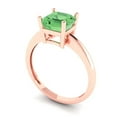 thumbnail image 2 of 1.5 ct Asscher Cut Simulated Green Diamond Solitaire 14K Rose Gold Womens Engagement Ring, 2 of 5