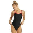 thumbnail image 5 of Sporti Solid Piped Thin Strap One Piece Swimsuit, High Cut, Unpadded, Athletic (Women’s), 5 of 12