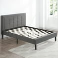 thumbnail image 3 of Modern Sleep Hampton Square Upholstered Platform Bed Frame, Full, Grey, 3 of 11