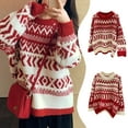 thumbnail image 2 of Zhanying Chandails d'Automne pour Femmes Tricot Noir Hiver Tricot Col Rond Rouge Christmas Sweater, 2 of 4