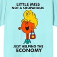 thumbnail image 6 of Mr. Men And Little Miss Meme Little Miss Shopaholic Crew Neck Short Sleeve Celadon Women's T-shirt-Large, 6 of 7