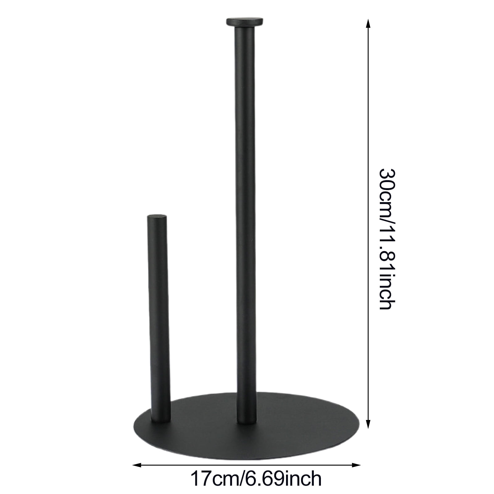 Vertical Tissue Holder Paper Towel Stand with Anti-Slip Weighted Base Kitchen Countertop Freestanding Paper Towel Rack,Black