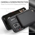 thumbnail image 3 of Funda para iPhone 17 Pro Max con tarjetero, tipo cartera para hombre y mujer con bloqueo RFID, de piel resistente, con cierre magnético y función atril, a prueba de golpes, 3 of 10