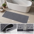 thumbnail image 4 of SIXHOME Bathroom Rugs Non Slip Bath Mat Chenille Soft Absorbent Quick Dry Bath Rugs for Bathroom Floor with Rubber Backing Machine Washable Bathmat Boho Bathroom Decor 17"x59" Dark Gray, 4 of 8