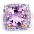 thumbnail image 3 of 14K Rose Gold Plated 6.53 Carat Genuine Amethyst and Tanzanite Brass Ring QJ Model, 3 of 3