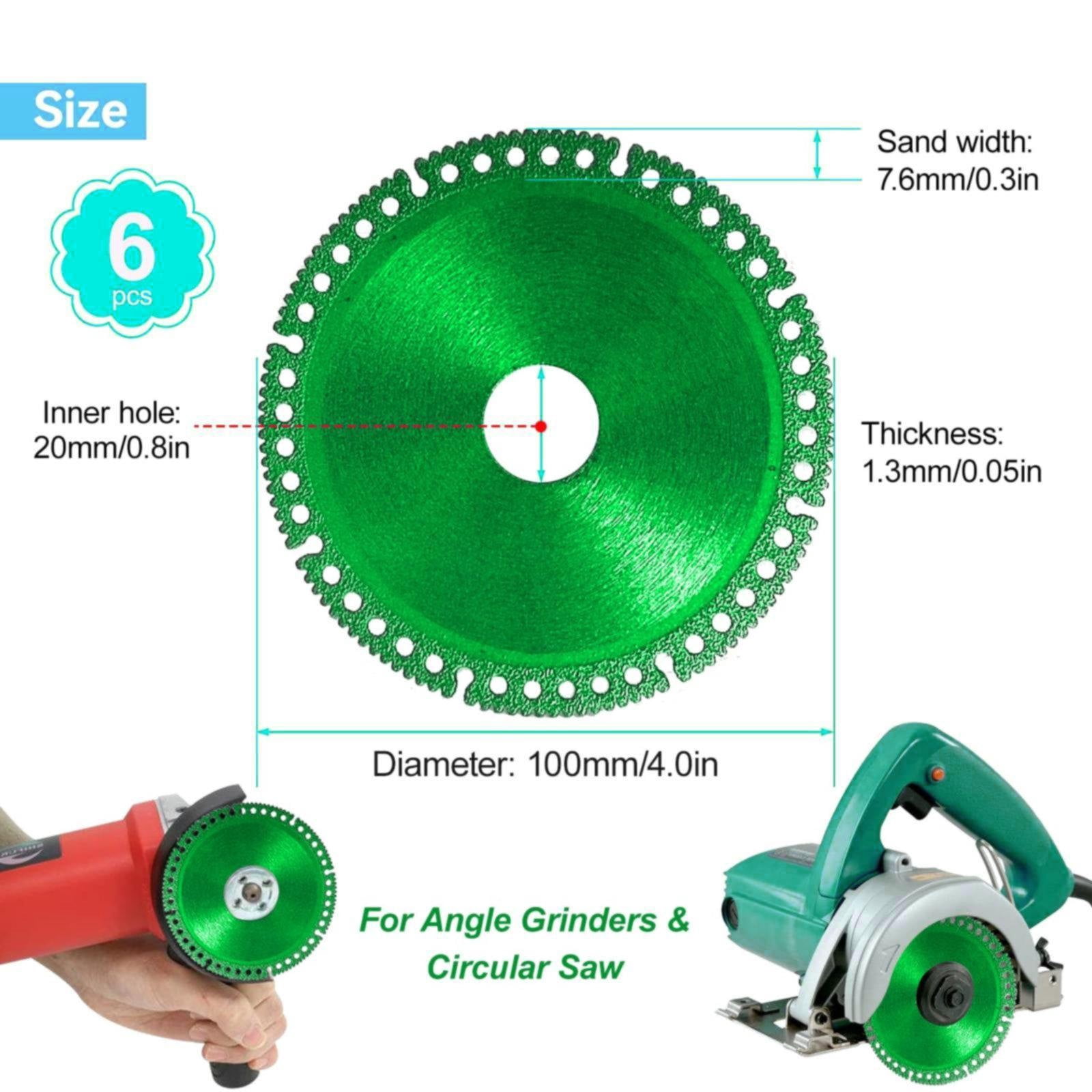SLUOHZXI Indestructible Disc for Angle Grinder, Inner Hole 0.78 Inch, Diameter 4 Inch Glass Cutting Disc Ultra-Thin, Cut Everything in Seconds