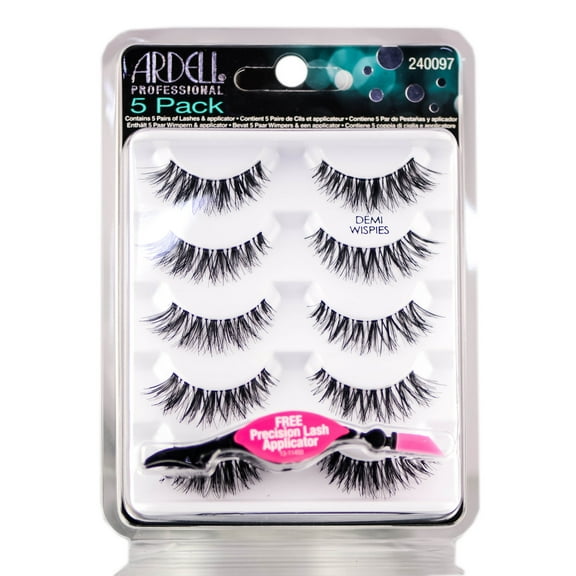 Demi Wispies , Ardell 5 Pack Lashes , Hair Scalp Skin Body - Pack of 2 w/ SLEEK Teasing Comb