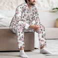 thumbnail image 7 of Sikiie Rose Flowers Mens Pajama Set, Soft Warm Long Sleeve Sleepwear, Cozy Button-Down Pjs for Men-Medium, 7 of 7