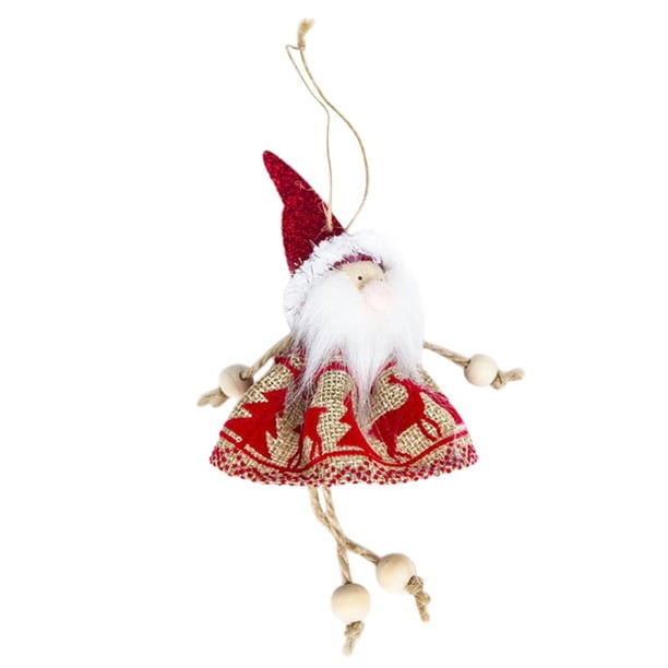 Navidad Arpillera Muñeca Colgante Adorno de Navidad Decoración para Papá Noel / / Ángel rojo