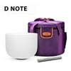 TOPFUND D Note Crystal Singing Bowl Sacral Chakra 8 inch with Heavy Duty Carrying Case and Suede Striker