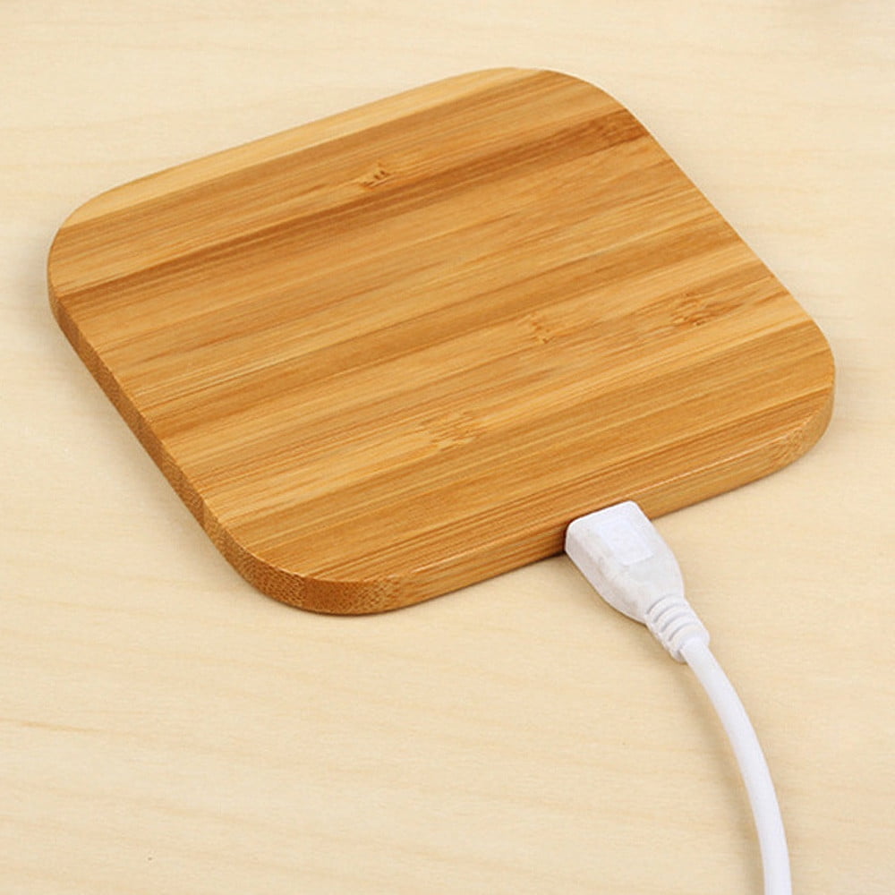 Weloille 10W Slim Wood Wireless Charger Pad, Fast Charging Qi-Compatible for Samsung Note 9, iPhone, Android Devices