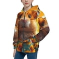 thumbnail image 2 of Naloa Hawaiian Style Guinea Pig Teenage Zipper Hoodie, Long Sleeve Zip Up Hoodies Casual Jackets Tops for 7-12 Years-Medium, 2 of 6