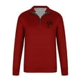 thumbnail image 4 of Mens Quarter Zip Sweatshirts Long Sleeve Stand Collar Casual Pullover Fall Sweatshirt Red XL(XL), 4 of 4