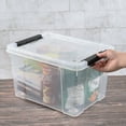 thumbnail image 6 of Minekkyes 22 Quart Stackable Plastic Storage Bins with Lids and Latching Buckles, 4 Pack Tubs Boxes Organizing, Clear, 6 of 6
