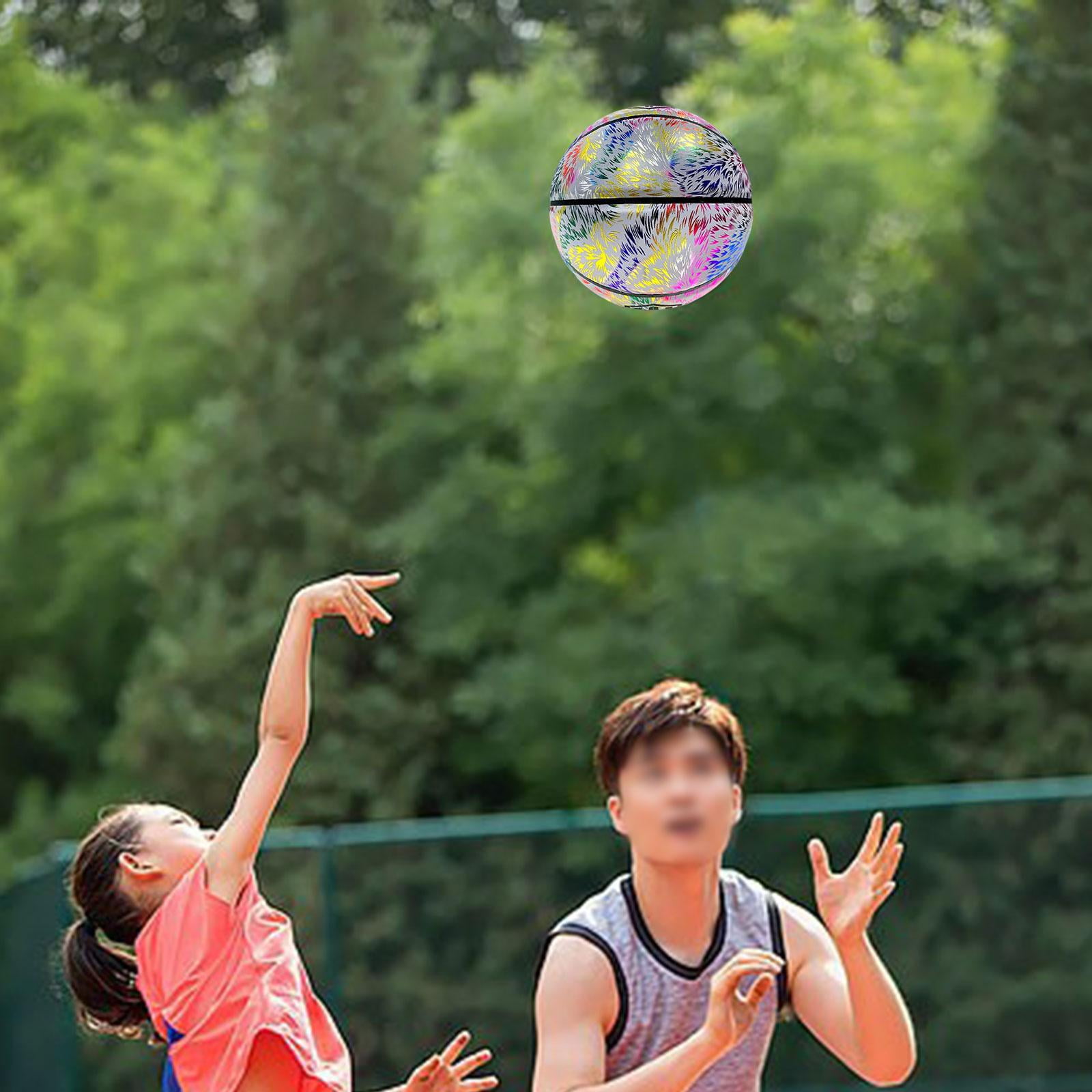 PU Glowing Basketball Training Equipment Glow in The Dark for Girls Boys Style D