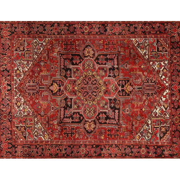 Ahgly Company Machine Washable Indoor Rectangle Traditional Tomato Red Area Rugs, 2' x 5'