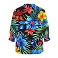 thumbnail image 5 of Camisetas de Cuello de Tripulación de Manga Larga para Hombres Moda Primavera Y Verano Botón Arriba Cardigan 3/4 Cuarto de Manga Chaqueta Cuello en V Top Mujer Camisetas de Manga Larga Algodón, 5 of 5