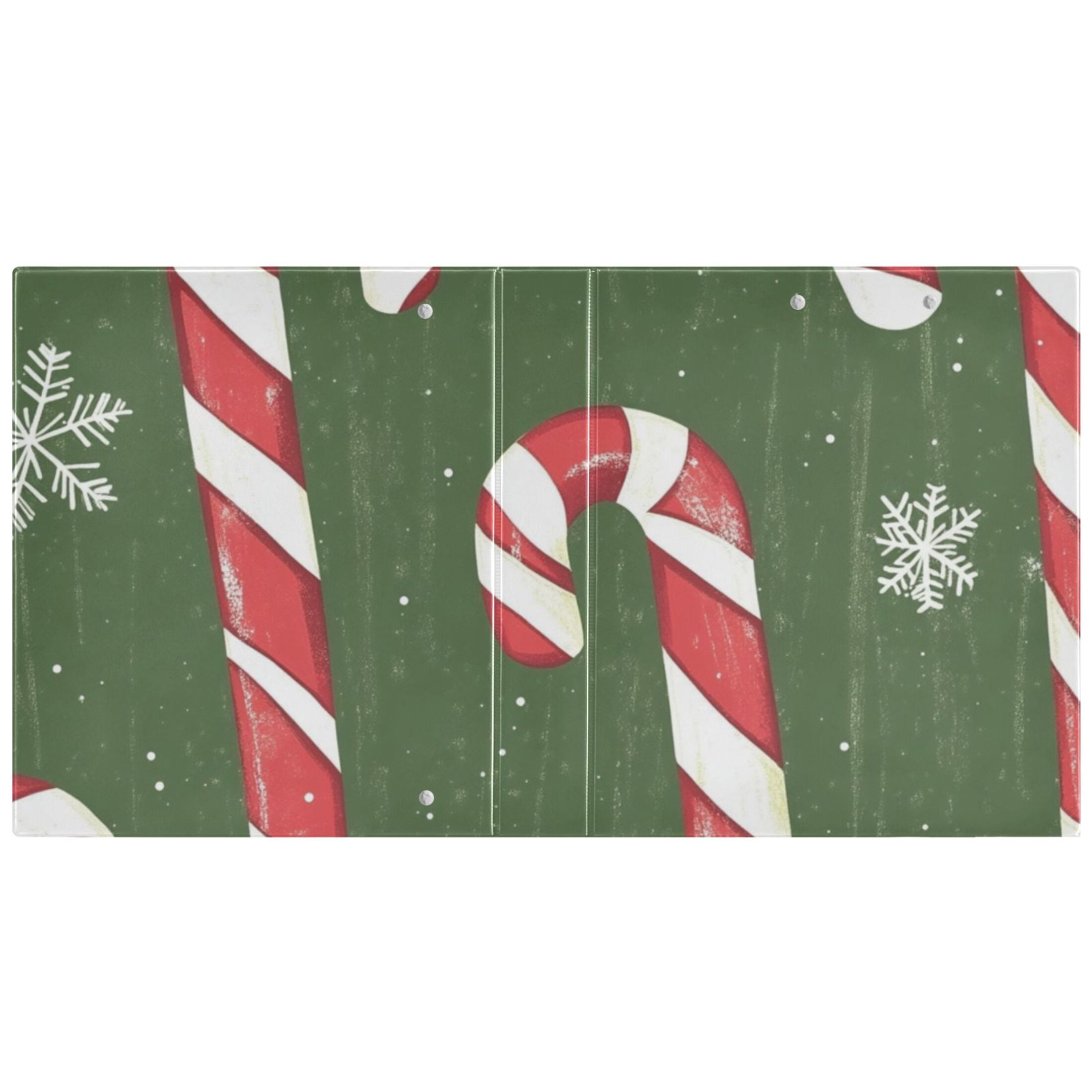 Christmas Candy Cane 3 Ring Binders 1.5 inch Hardcover File Folders with Interior Pockets A4 Size Organizer for School Office Hospital